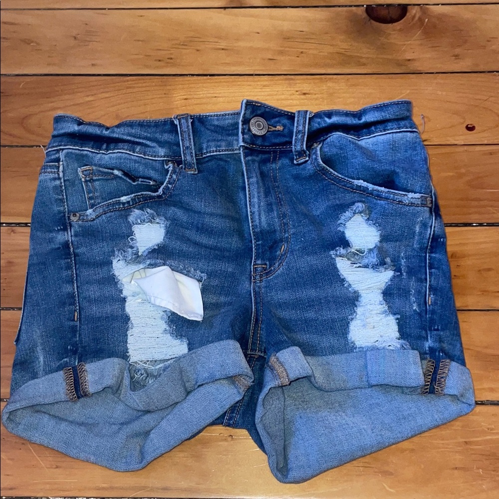 Aeropostale Blue Distressed Jean Shorts